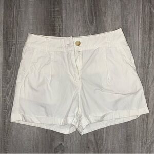 Forever 21 Women's White Chino Shorts 100% Cotton Pockets Cuffed Size S.